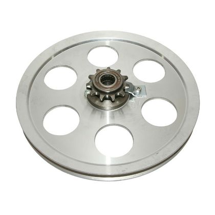 P2R ADAPTABLE PULLEY PEUGEOT MBK 51 - 103 SP, MVL ALU 6 HOLES WITH PINION 11 DTS -SELECTION P2R- Pulley Ref : P2R03884A / 147506 