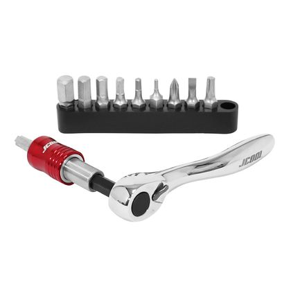 Clé à cliquet P2R MINI CLIQUET EMBOUT TORX,6 PANS,CRUCIFORME PLAT LIVRE DANS UN ETUI POCHE Universel Ref : P2R03906A / 148873 