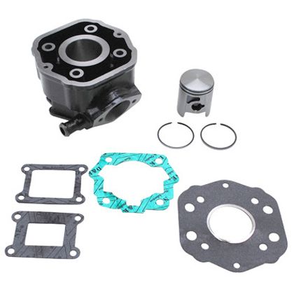 Kit cylindre-piston P2R CYLINDRE 50 A BOITE ADAPTABLE DERBI 50 SENDA 1996+2005, GPR-GILERA 50 SMT 2000+2005, RCR (MOTEUR DERBI EURO 2) -P2R FONTE AVEC P