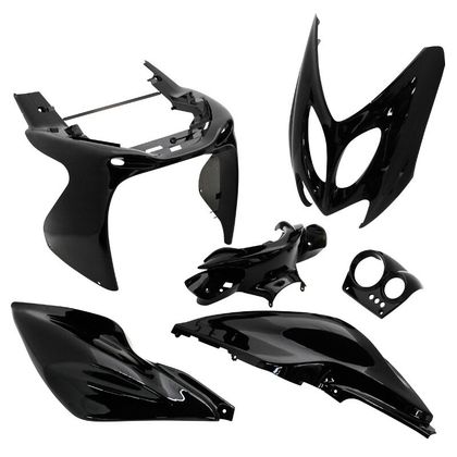 Kit carénage P2R CARROSSERIE-CARENAGE SCOOT ADAPTABLE MBK 50 NITRO 1997+2012-YAMAHA 50 AEROX 1997+2012 NOIR BRILLANT (KIT 6 PIECES) -P2R-
