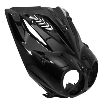 Tablier de carénage avant P2R CARENAGE-TABLIER AV SCOOT ADAPTABLE MBK 50 STUNT-YAMAHA 50 SLIDER NOIR BRILLANT (PARTIE OPTIQUE) -P2R- Ref : P2R03989A / 15086 