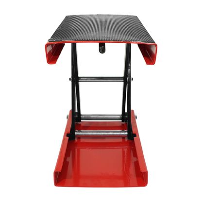 Lève moto P2R LEVE - PONT MECANIQUE A VIS ACIER ROUGE HAUTEUR min 100mm - max 380mm Universel