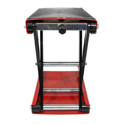 Lève moto P2R LEVE - PONT MECANIQUE A VIS ACIER ROUGE HAUTEUR min 100mm - max 380mm Universel
