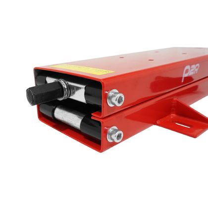 Lève moto P2R LEVE - PONT MECANIQUE A VIS SUPPORTS ACIER ROUGE HAUTEUR min 90mm - max 405mm Universel