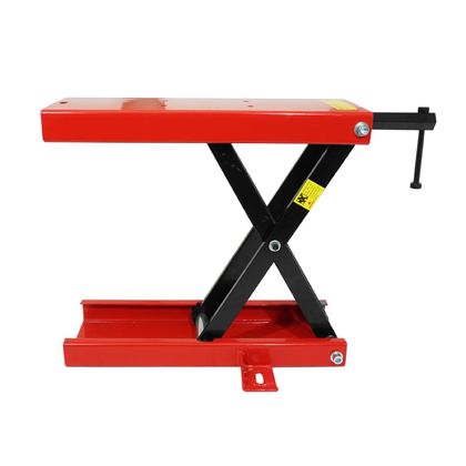 Lève moto P2R LEVE - PONT MECANIQUE A VIS SUPPORTS ACIER ROUGE HAUTEUR min 90mm - max 405mm Universel