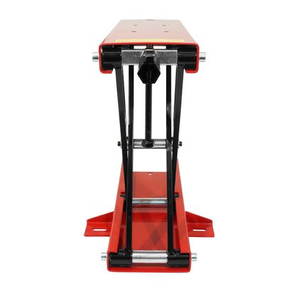 Lève moto P2R LEVE - PONT MECANIQUE A VIS SUPPORTS ACIER ROUGE HAUTEUR min 90mm - max 405mm Universel