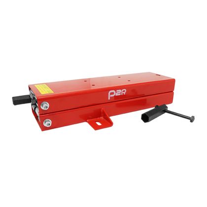 Lève moto P2R LEVE - PONT MECANIQUE A VIS SUPPORTS ACIER ROUGE HAUTEUR min 90mm - max 405mm Universel