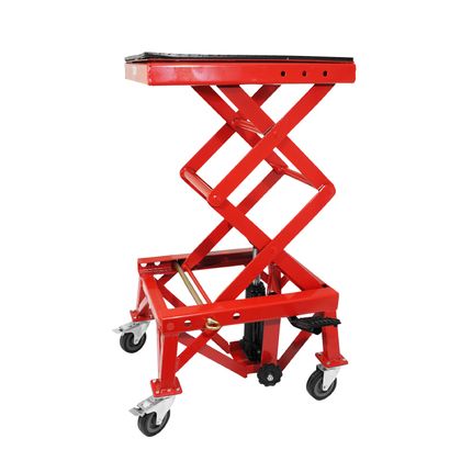 Lève moto P2R LEVE - PONT TROTTINETTE HYDRAULIQUE A COLONNE SUR ROULETTES HAUTEUR MINI 38cm MAXI 95cm ACIER ROUGE Universel