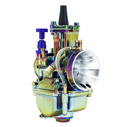 Carburateur P2R CARBURATEUR TYPE PWK 28 TITANIUM A BOISSEAU PLAT AVEC POWERJET ET STARTER A TIRETTE (QUALITE PREMIUM) -P2R- Universel Ref : P2R04651A / 182635 