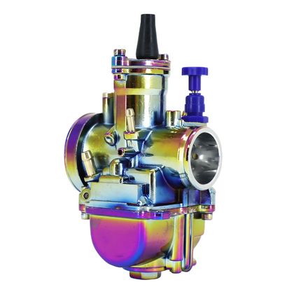 Carburateur P2R CARBURATEUR TYPE PWK 28 TITANIUM A BOISSEAU PLAT AVEC POWERJET ET STARTER A TIRETTE (QUALITE PREMIUM) -P2R- Universel