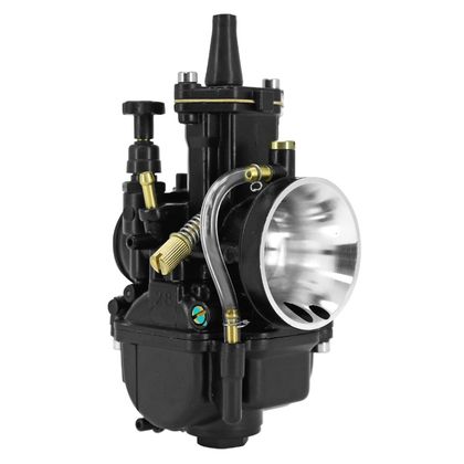 Carburateur P2R CARBURATEUR TYPE PWK 28 BLACK A BOISSEAU PLAT AVEC POWERJET ET STARTER A TIRETTE (QUALITE PREMIUM) -P2R- Universel Ref : P2R04672A / 183621 
