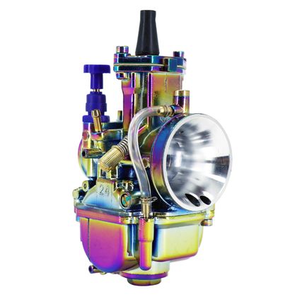 Carburateur P2R CARBURATEUR TYPE PWK 24 TITANIUM A BOISSEAU PLAT AVEC POWERJET ET STARTER A TIRETTE (QUALITE PREMIUM) -P2R- Universel Ref : P2R04797A / 186703 