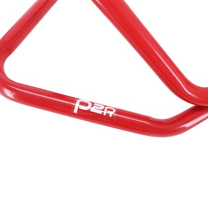 Béquille P2R LEVE - BEQUILLE STAND AVANT FIXATION SOUS TE FOURCHE ACIER ROUGE HAUTEUR REGLABLE 67 à 88 cm Universel