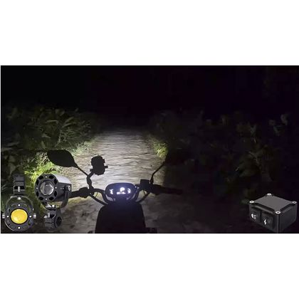 P2R UNIVERSELE ECOBENE KD168 LED VERSTELBARE EXTRA VERLICHTING 12V 50W ALU CNC DRAADLOZE AFSTANDSBEDIENING INCLUSIEF PAAR koplampen Universeel