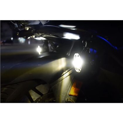 P2R UNIVERSELE ECOBENE KD168 LED VERSTELBARE EXTRA VERLICHTING 12V 50W ALU CNC DRAADLOZE AFSTANDSBEDIENING INCLUSIEF PAAR koplampen Universeel