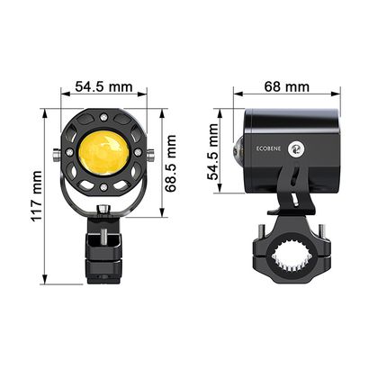 P2R UNIVERSELE ECOBENE KD168 LED VERSTELBARE EXTRA VERLICHTING 12V 50W ALU CNC DRAADLOZE AFSTANDSBEDIENING INCLUSIEF PAAR koplampen Universeel