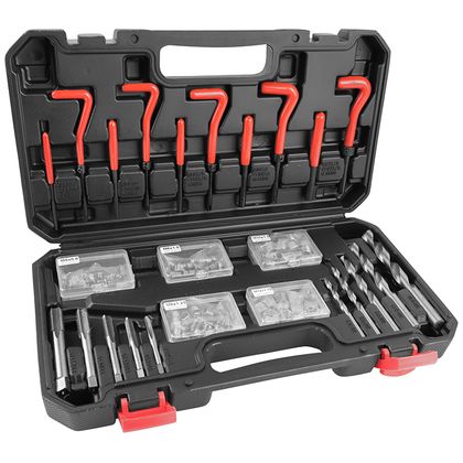 P2R REPARATIE DRAAD TYPE HELICOIL TAPPEN - BOOR INSERT DRAAD AANVULLING M5,M6 M8,M10 M12 DOOS 131 STUKS Kranen en matrijzen Universeel Ref: P2R05225A / 215006 