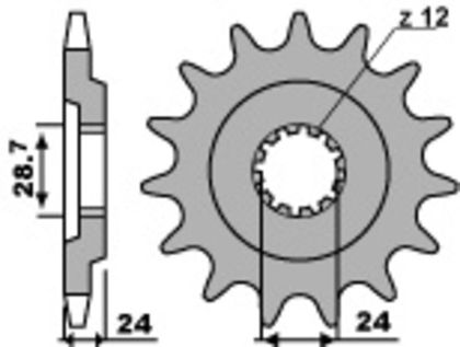 PBR Standard Stahlriztel vorne 530 - 530 Ritzel für den Ausgang des Getriebes Ref : PBR00920A / 1077740001 