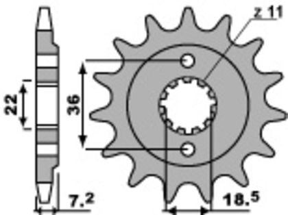 PBR Standard Stahlriztel vorne 2067 - 520 Ritzel für den Ausgang des Getriebes Ref : PBR01183A / 1077532003 