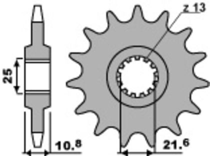 PBR Standard Stahlriztel vorne 2086 - 525 Ritzel für den Ausgang des Getriebes Ref : PBR01188A / 1077552002 