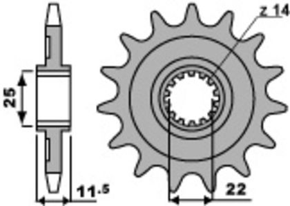 PBR Standard Stahlriztel vorne 2207 - 520 Ritzel für den Ausgang des Getriebes Ref : PBR01197A / 1077613002 SHERCO 450 SE 4.5 I-F - 2004 - 2006