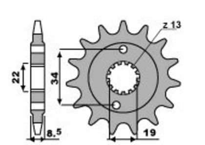 PBR Standard Stahlriztel vorne 2276 - 520 Ritzel für den Ausgang des Getriebes Ref : PBR01202A / 1077628001 