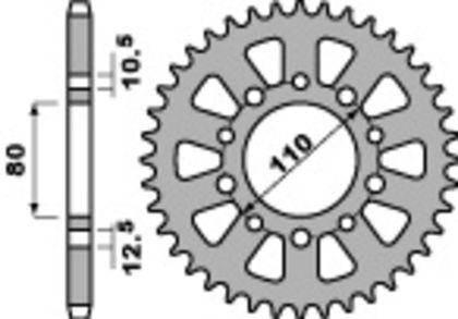 PBR Standard Stahlriztel vorne 334 - 520 Ritzel für den Ausgang des Getriebes Ref : PBR01356A / 1077671002 