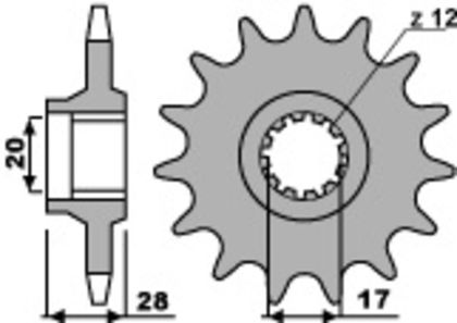 PBR standard steel 556 - 520 15 teeth Gearbox output pinion Ref : PBR01577A / 1077744001 GILERA 125 CX 125 - 1991 - 1993