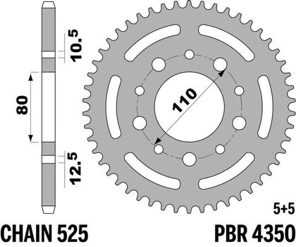 PBR Reinforced Steel - 525 45 teeth Sprocket