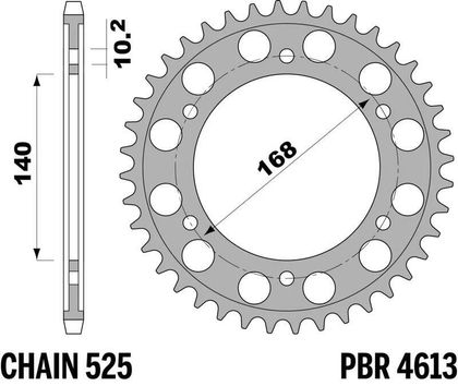 PBR Reinforced Steel - 525 42 teeth Sprocket