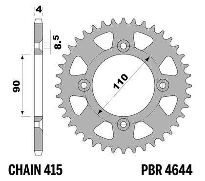 PBR Aluminium Standard - 415 42 teeth Sprocket