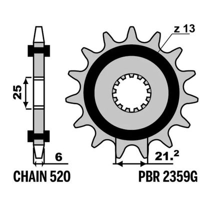 PBR anti-noise steel 520 16 teeth Gearbox output pinion
