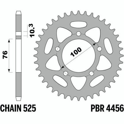 PBR C45 standard steel 4456 - 525 43 teeth Sprocket