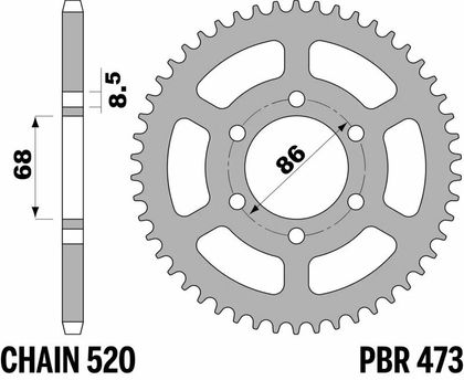 Coroa PBR aço padrão - 520 40 dentes
