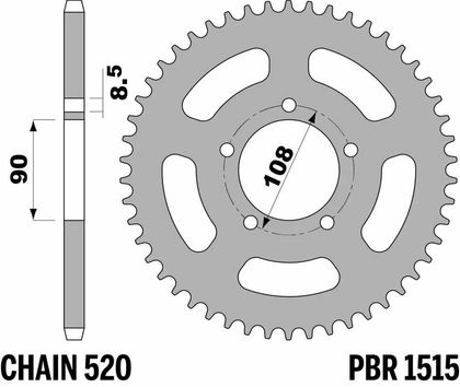 Kolo PBR standard steel - 520 45 teeth