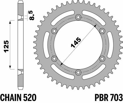 Zębatka PBR stal standardowy - 520 39 zębów