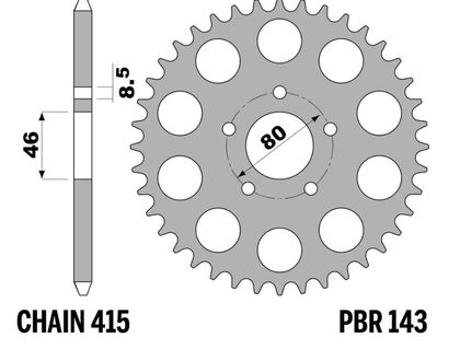 Zębatka PBR stal standardowy - 415 42 zęby