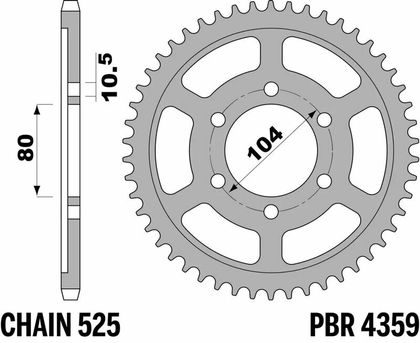 Zębatka PBR stal standard - 525 38 zębów