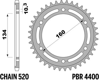 Couronne PBR alu renforcé - 520 48 dents