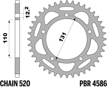 Kolo PBR alu renforcé - 520 50 zubů