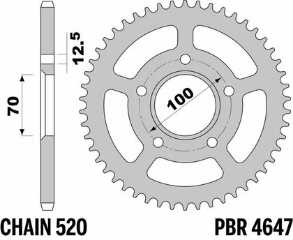 Kolo PBR alu renforcé - 520 42 zubů