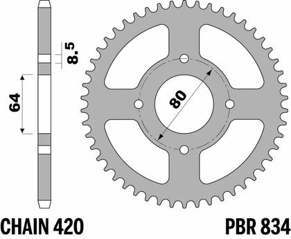 Kolo PBR Acier Standard - 420 47 zubů