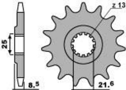 PBR standard stål 2137 - 525 14 tænder Fortandhjul Ref : PBR01874A / 1077584001 
