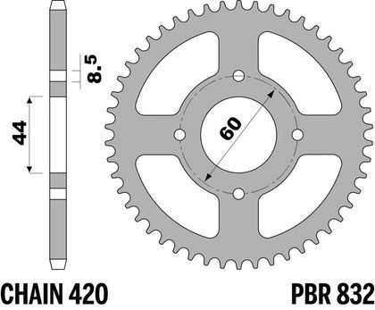 Couronne PBR Acier Standard - 420 50 dents