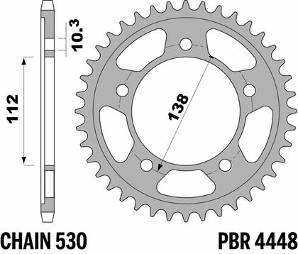 Couronne PBR acier standard - 530 50 dents