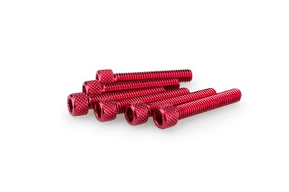 Puig In anodisiertem rotem Aluminium Blister 6 Schrauben Allen M6x35mm Verkleidungsschraubensatz Universell