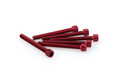 Puig In Rot eloxiertem Aluminium Blister 6 Schrauben Allen M6x55mm Verkleidungsschraubensatz Universell