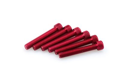 Puig In geanodiseerd rood aluminium blister 6 allen schroeven M8x50mm Kofferboutset Universeel