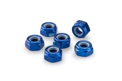 Puig In blauw geanodiseerd aluminium blister 6 moer M6 Kofferboutset Universeel