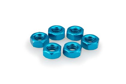 Puig In blau eloxiertem Aluminium Blister 6 M6-Mutter Verkleidungsschraubensatz Universell